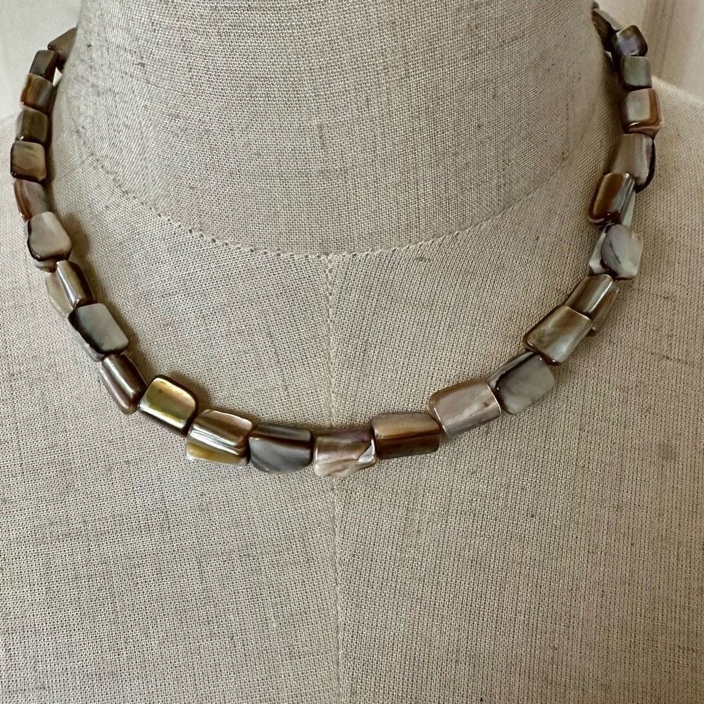 Premier Designs sandstone abalone necklace